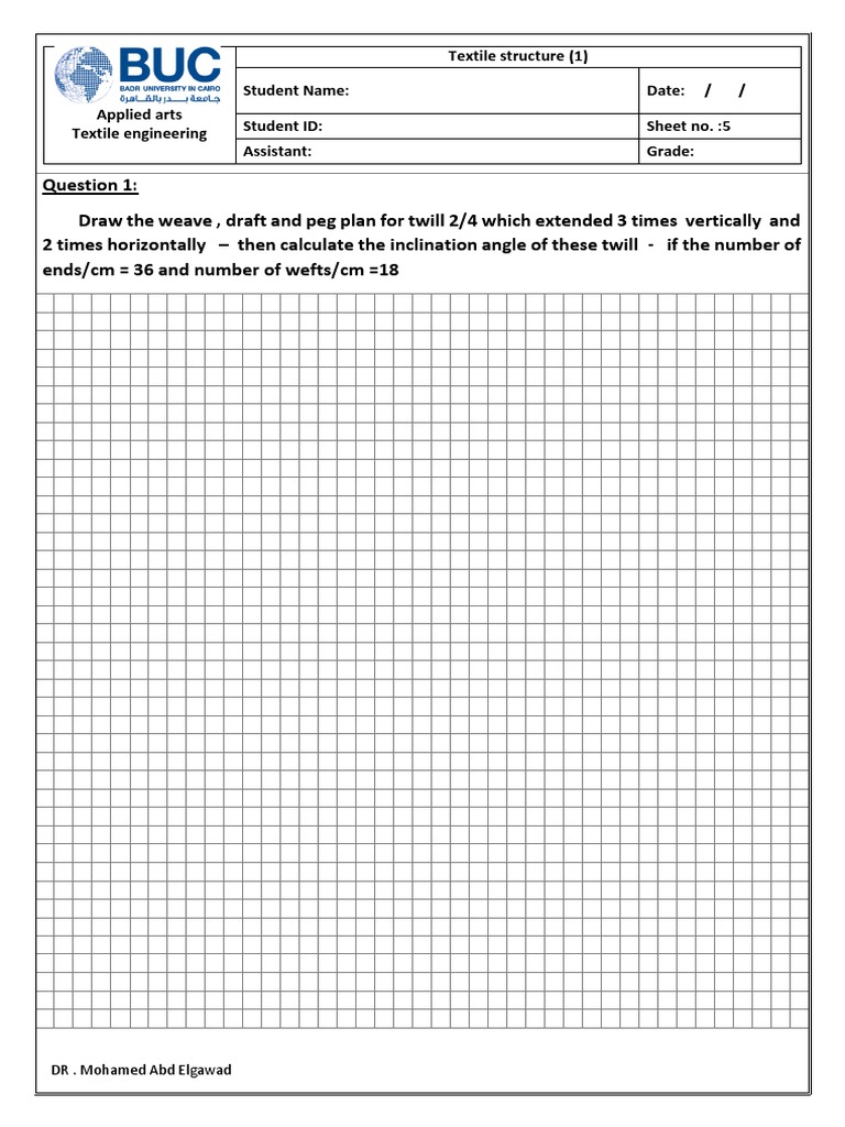 Twill Weave Structure Analysis | PDF