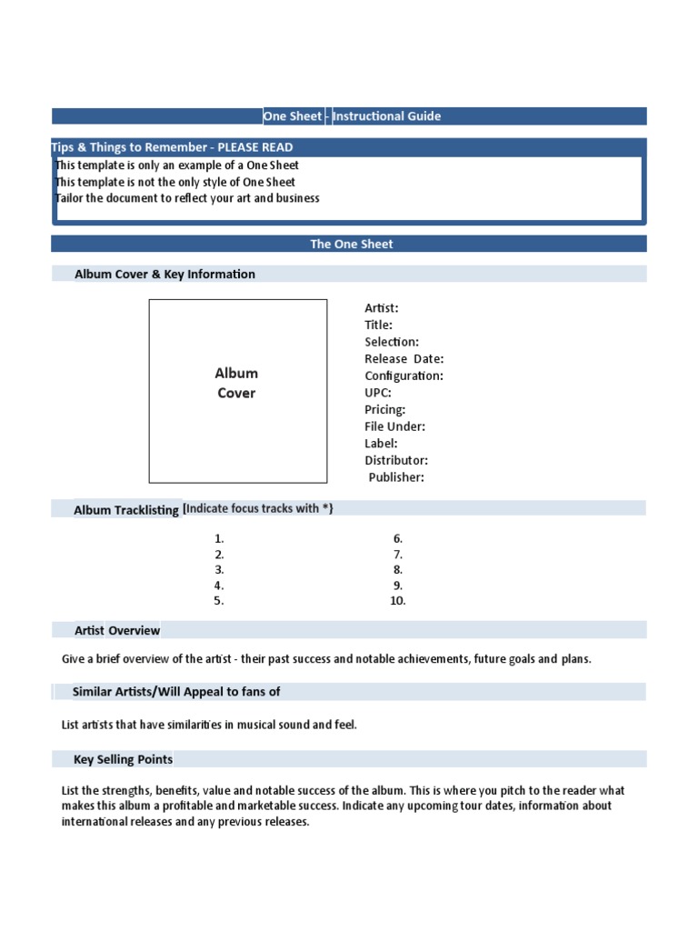 One Sheet | PDF