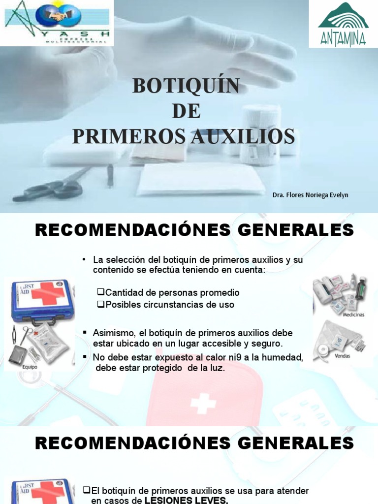 Uso de Botiquin de Primeros Auxilios | PDF | Primeros auxilios ...