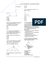 Lista de GEOMETRIA 1 - Revisão de Férias