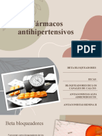 Fármacos antihipertensivos: Beta bloqueadores, IECAS y bloqueadores de calcio