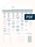 Planificador Semanal: Viernes Sábado Domingo Lunes Martes Miércoles Jueves