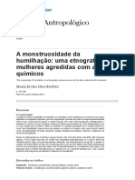 Anuário Antropológico: A Monstruosidade Da Humilhação: Uma Etnografia Entre Mulheres Agredidas Com Agentes Químicos