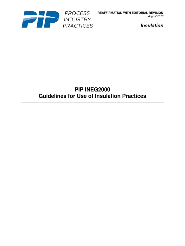 PIP INEG2000 (2019) - Guidelines For Use of Insulation Practices | PDF ...