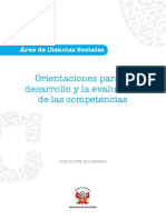 Orientaciones para El Desarrollo y La Evaluación de Las Competencias. Área de Ciencias Sociales