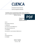 Predicción de NO2 y SO2 en Ecuador mediante imágenes satelitales y técnicas de ML