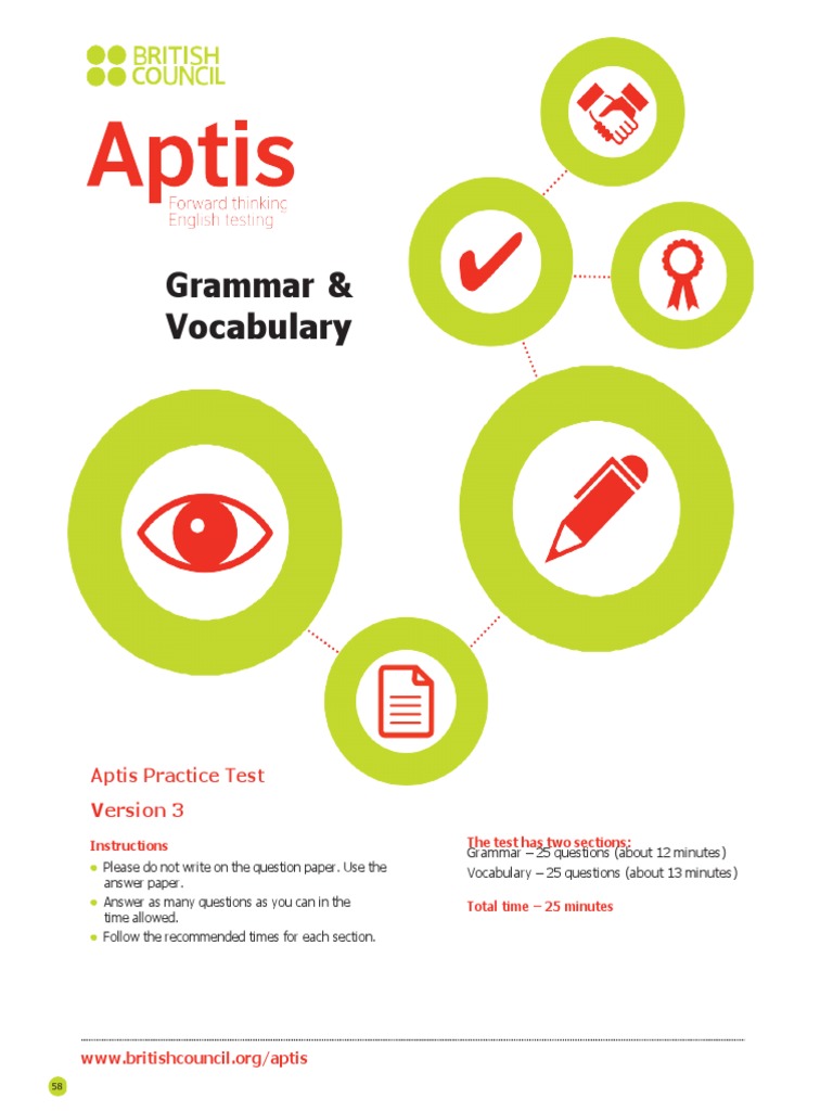 Aptis Practice Test Version 3 | PDF