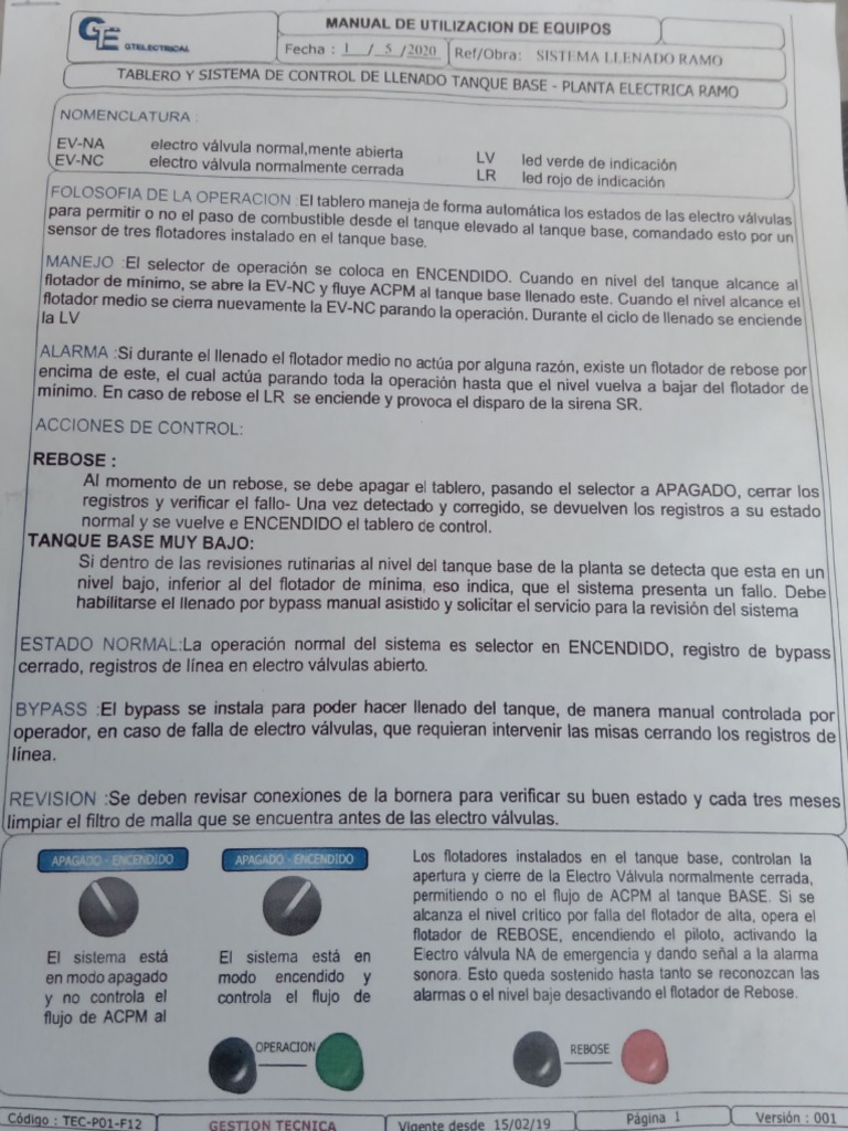 Llenado Automático De Combustible 3 Pdf Tanques Bienes Manufacturados