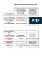 Cronograma de Actos Y Fiestas Patronales 2022: Primer Cuatrimestre Efemérides Fecha Realización Profesores A Cargo