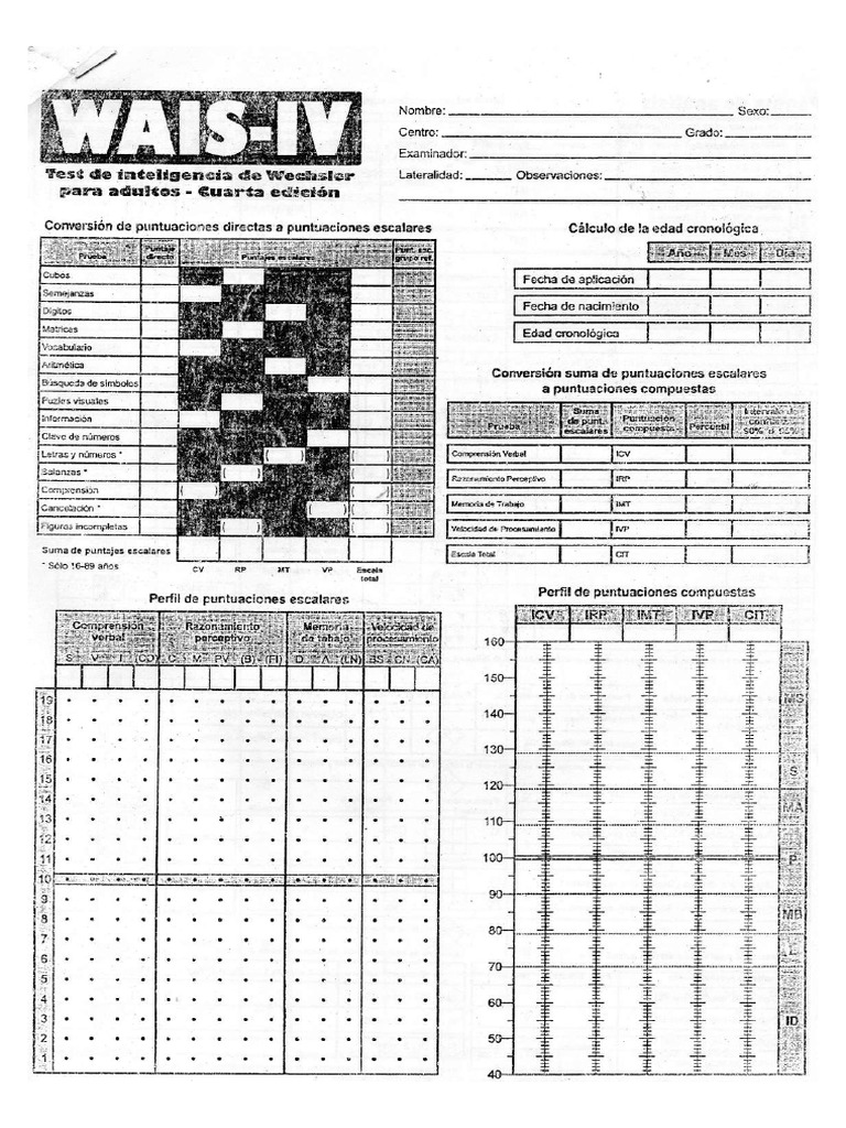 WAIS IV Ficha Tecnica PDF