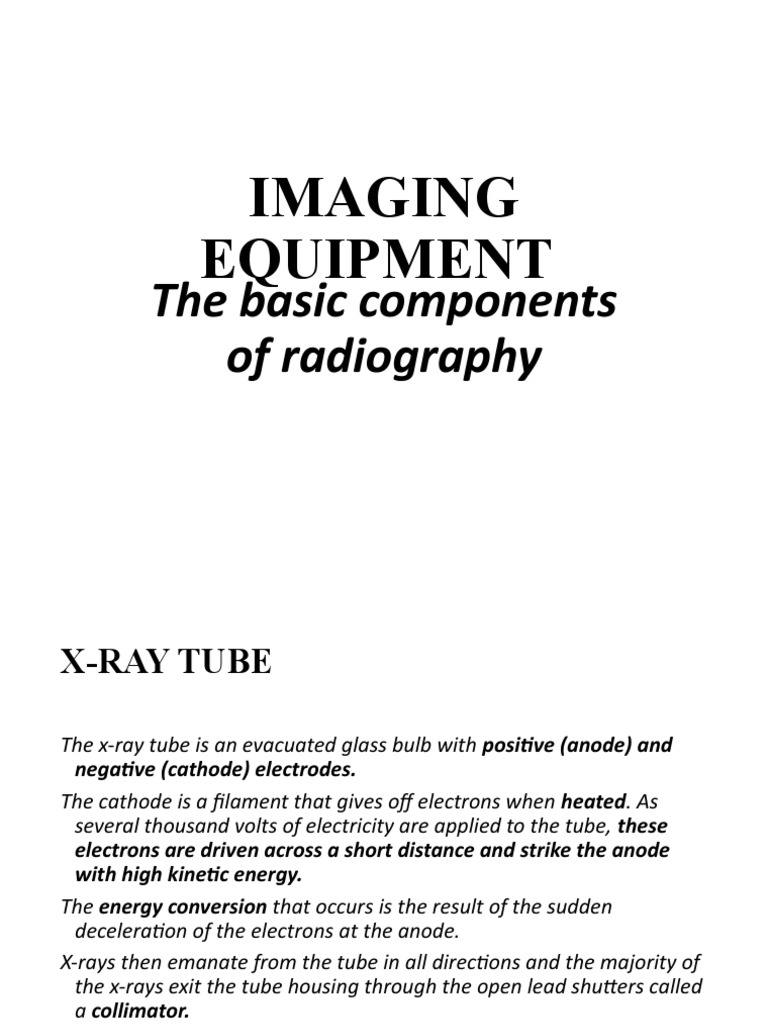 Imaging Equipment PDF Medical Imaging X Ray