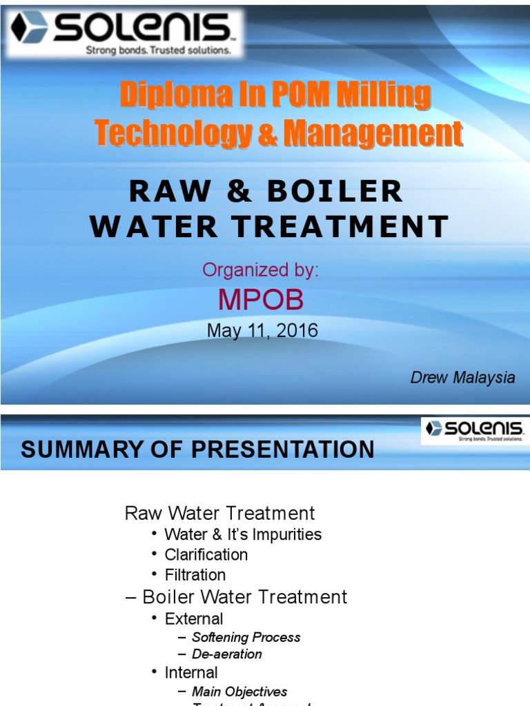 Raw & Boiler Water Treatment PDF Transparent Materials Chemical