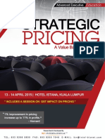 Strategic Pricing - Value Based Approach