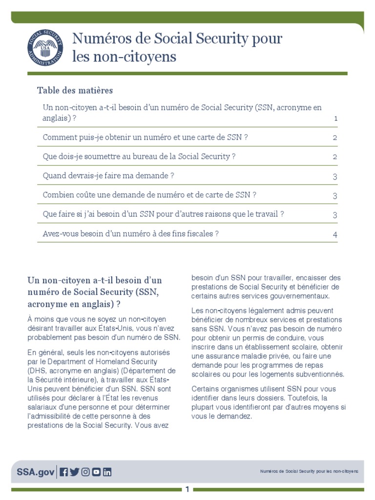 SSN pour non-citoyens aux États-Unis | PDF | Sciences sociales