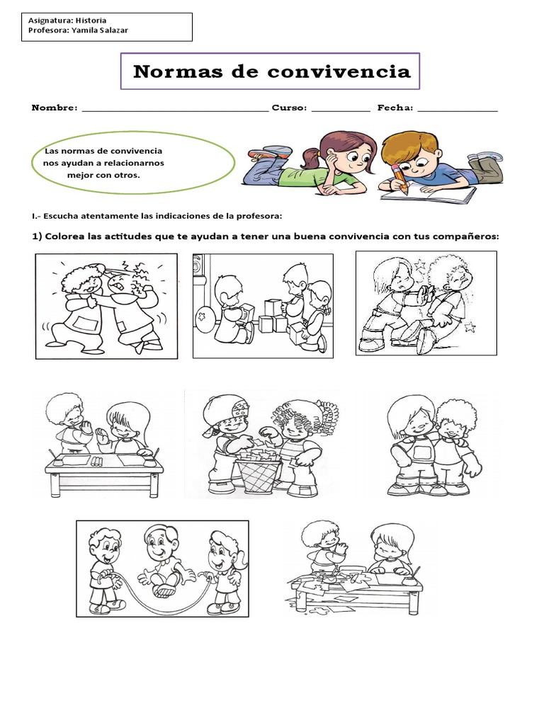 Normas de Convivencia para Niños en Aula | PDF