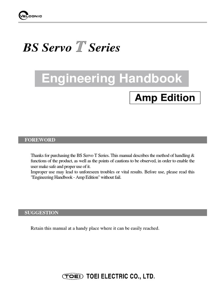 BS Servo T Series Manual Overview | PDF | Amplifier | Electric Motor