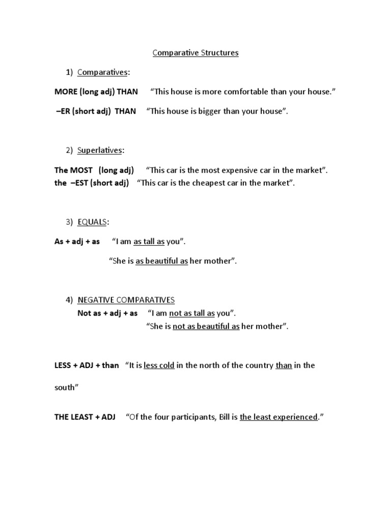 Comparative Structures | PDF