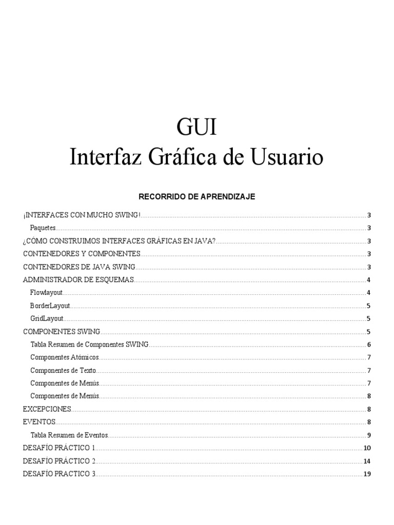 Interfaces Gráficas con Java Swing | PDF | Java (lenguaje de ...