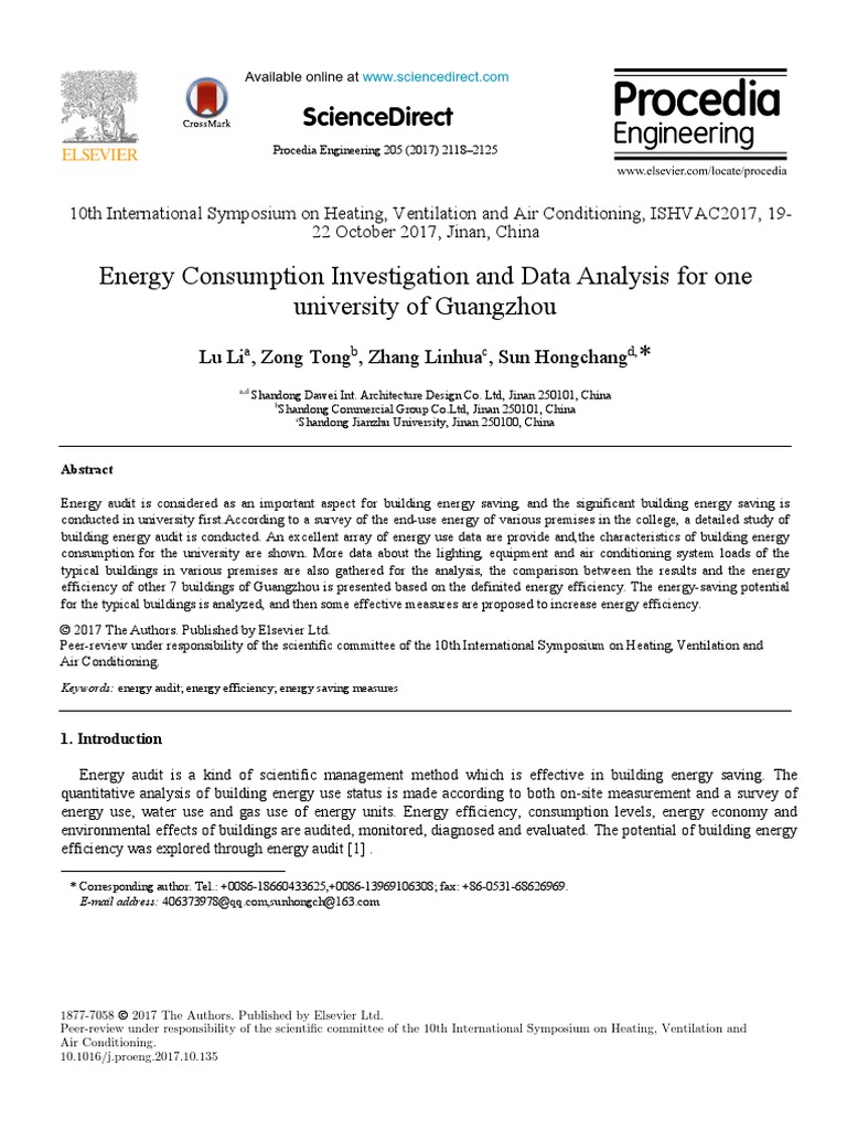 Energy Consumption Investigation and Data Analysis PDF | PDF | Air ...