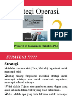 Strategi Operasi.: Prepared by Hasmaynelis Fitri, SE.M.Pd.E