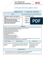 Lista de Utiles 2022 Sexto Grado