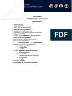 Cuestionario de emprendimiento y gestión sobre el SRI, RUC, RIMPE y tipos de contribuyentes