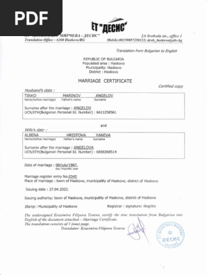 marriage certificate