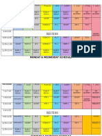 Teacher Time Schedule and Subjects