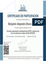 Certificado Del Curso RCP y OVACE PDF