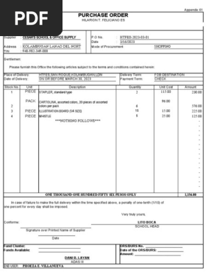 PURCHASE ORDER