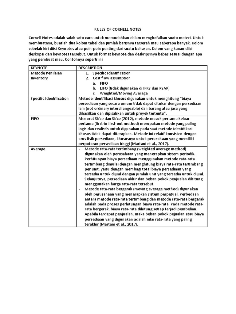 Cornell Notes Introduction | PDF | Pengelolaan Keuangan & Uang