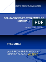 Obligaciones Provenientes de Contrato: Universidad Mariano Gálvez de Guatemala Facultad de Ciencias Jurídicias Y Sociales