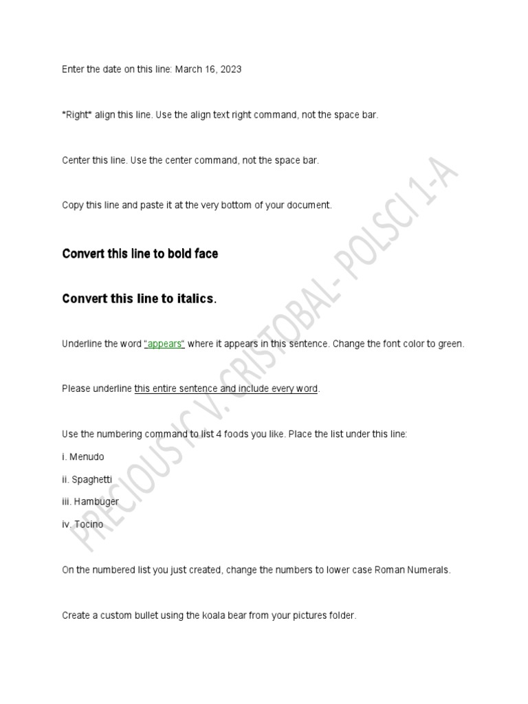 Ms word practice pdf