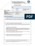 Routine Interview Form