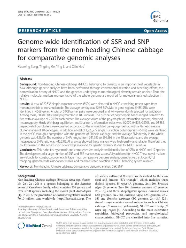 s12864 015 1534 0 PDF | PDF | Microsatellite | Single Nucleotide ...