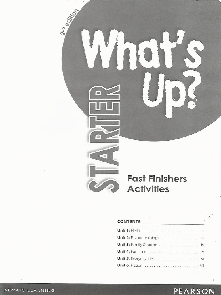 What S Up Starter Fast Finishers Activities2 PDF