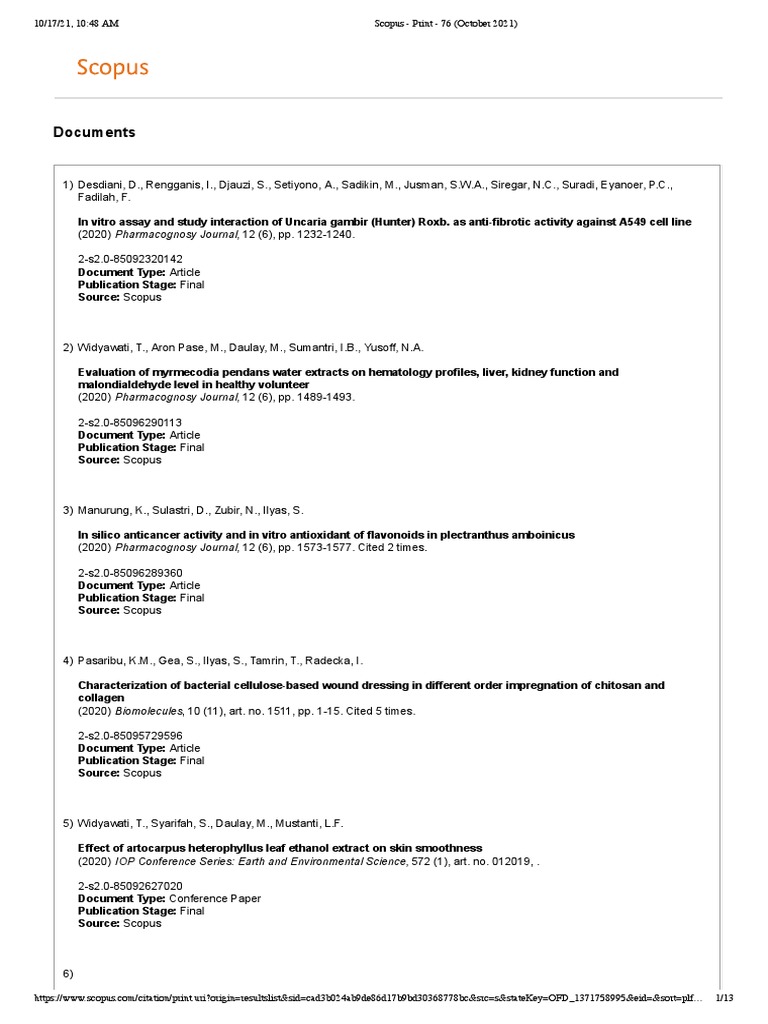2020 Scopus Document Biomedik Pdf Endothelium Medical Specialties
