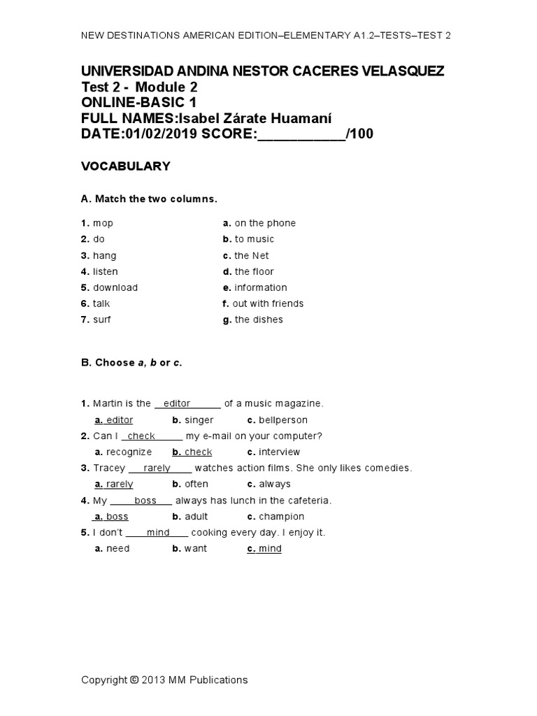 English Test 2 Pdf