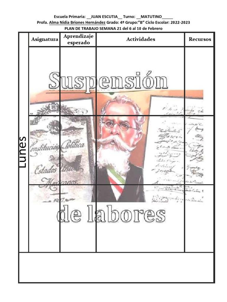 Plan de Trabajo Semana 21 - 4º Grado | PDF | Aprendizaje
