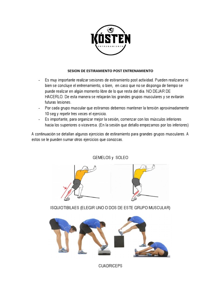 Sesion de Estiramiento Post Entrenamiento | PDF