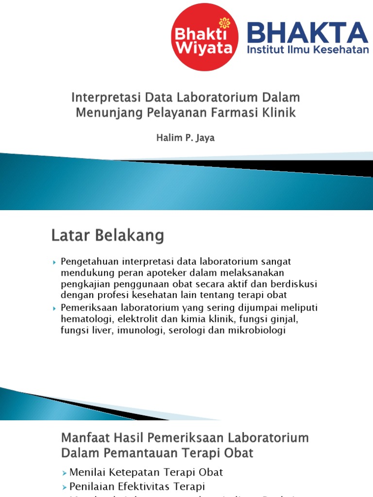 Interpretasi Hasil Laboratorium Obat | PDF | Pengembangan Diri | Sains ...
