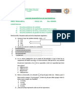 Evaluación diagnóstica de matemática