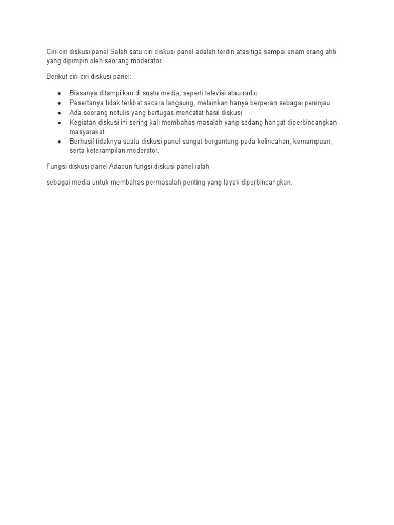 Diskusi Panel | PDF
