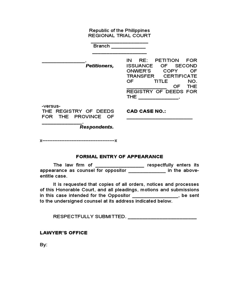 Entry of Appearance PDF