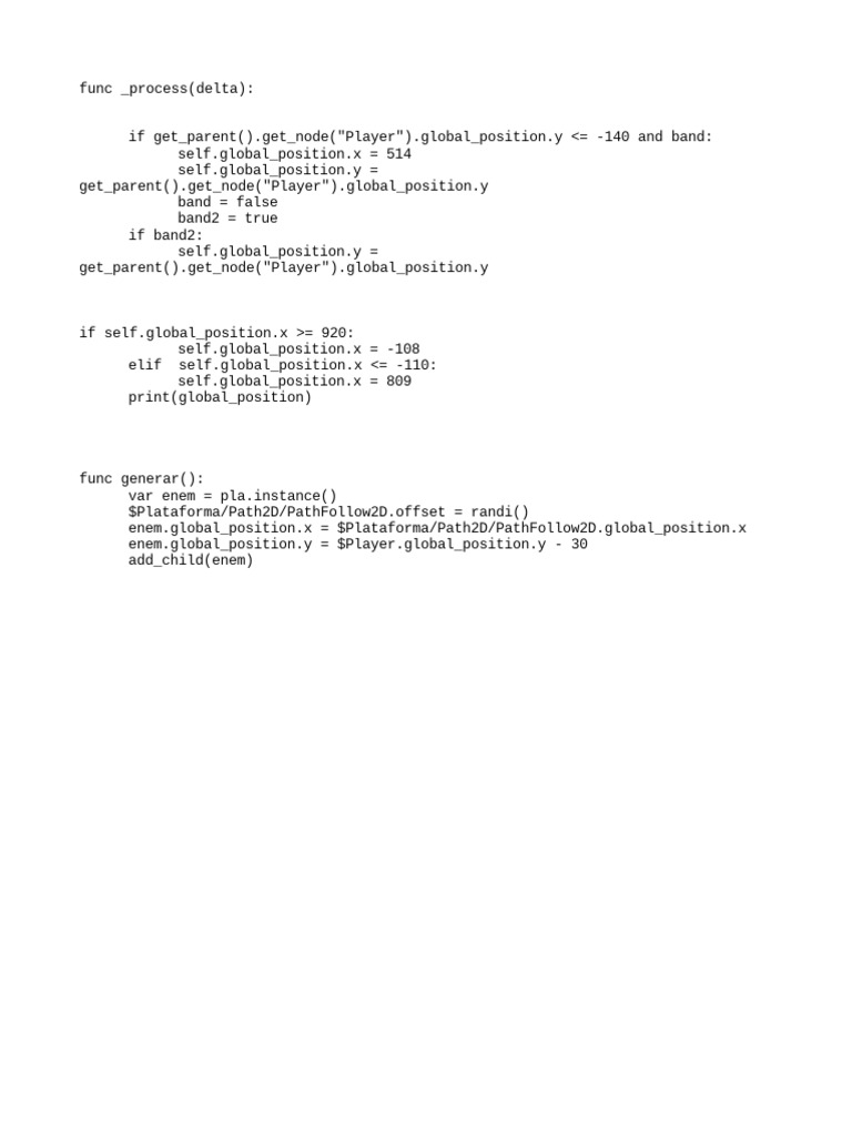 Godot Script for Player Positioning | PDF | Computers | Technology ...