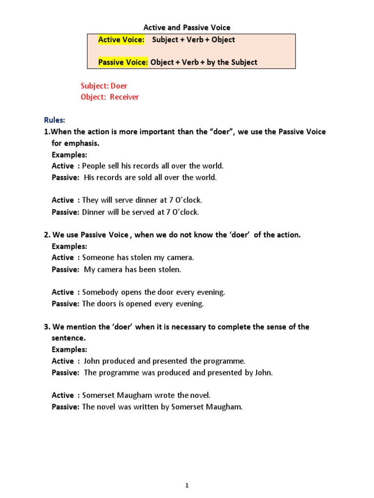 Active and Passive Voice Explained | PDF | Linguistics | Grammar