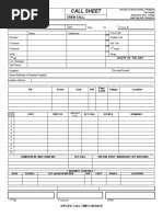 Call Sheet Template