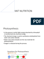 PLANT NUTRITION AND PHOTOSYNTHESIS