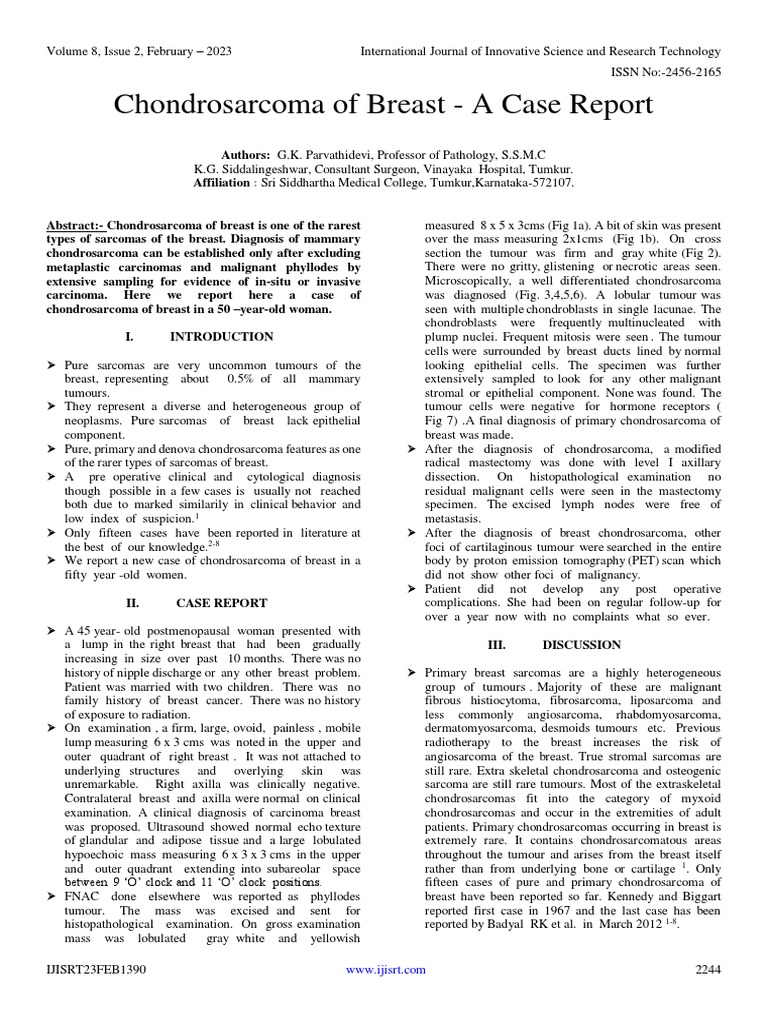 of Breast A Case Report PDF Breast Cancer Cancer