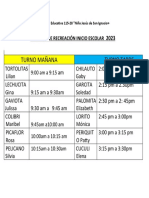 Horario Buen Inicio Escolar 2023